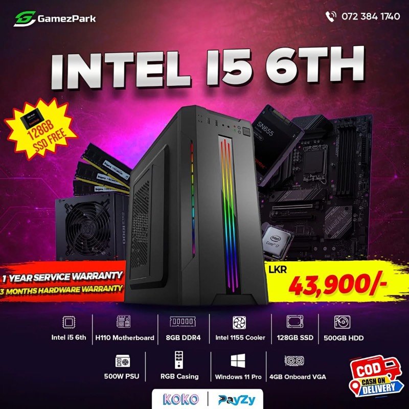 Intel i5 6th gen computer
