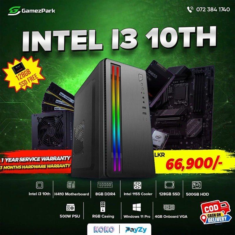 Intel i3 10th gen computer