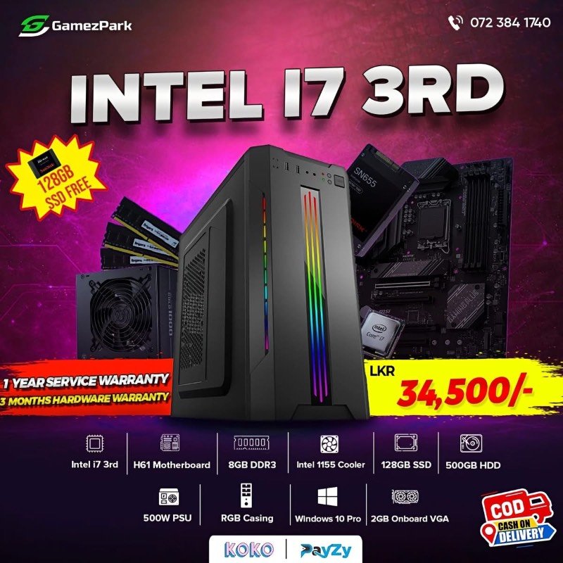 Intel i7 3rd gen computer