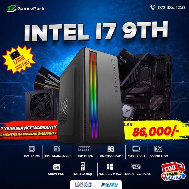 Intel i7 9thgen computer
