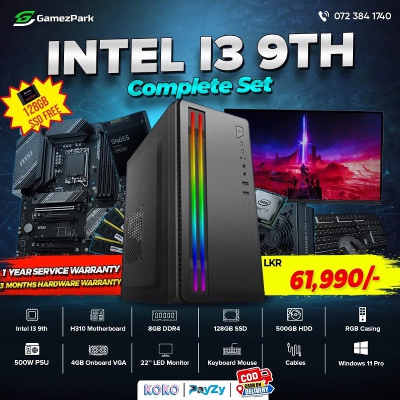 Intel i3 9thgen computer
